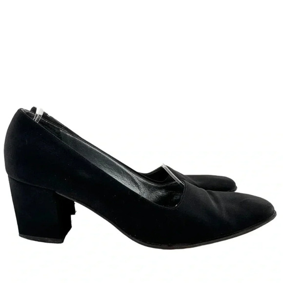Anne Klein womens heels size 7.5 black square toe old money career vintage 90s - Picture 1 of 12